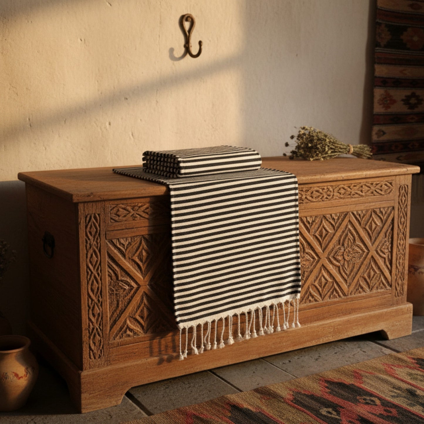 Natural Cotton Traditional Hand Towel – Handwoven Anatolian Craft