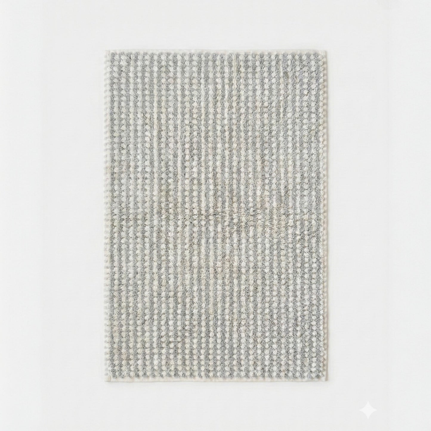 Natural Cotton Turkish Terry Towel Bath Mat – Grey Dotted