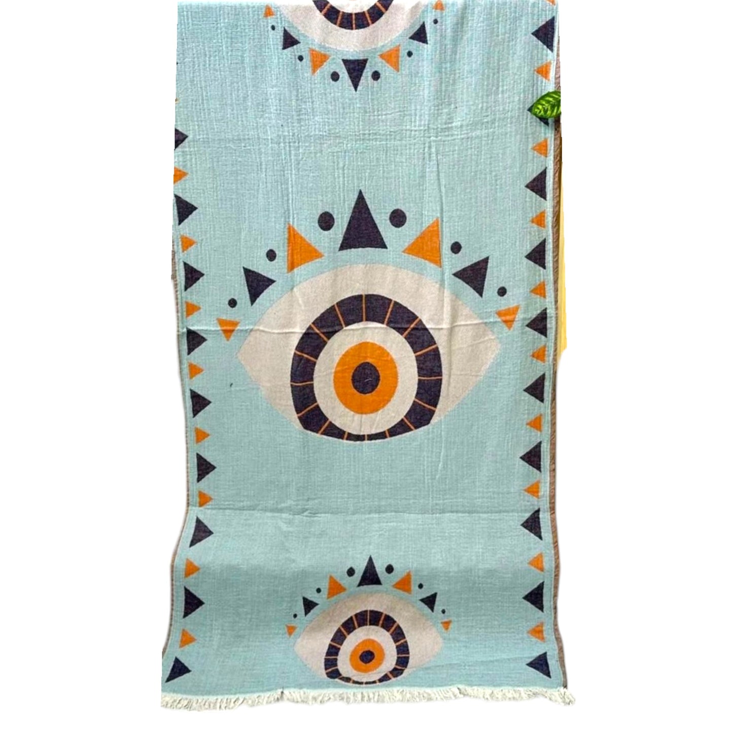 Natural Cotton Turkish Towel Evil Eye Kimono Robe & Towel Set