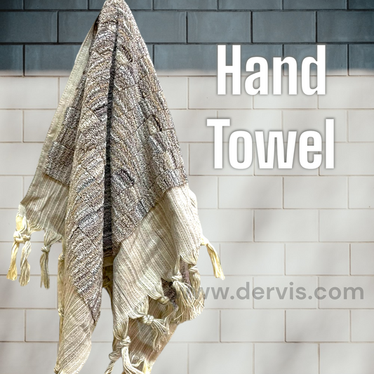 Natural Turkish Cotton Terry Hand Towel Pompom Towel