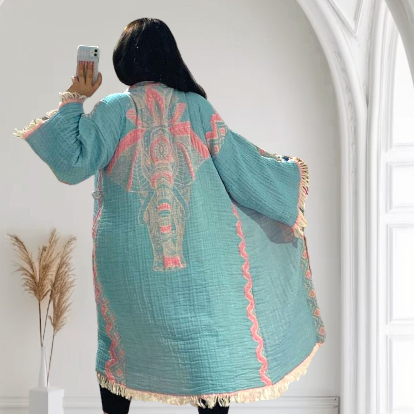 Neon Collection Elephant Kimono Robes