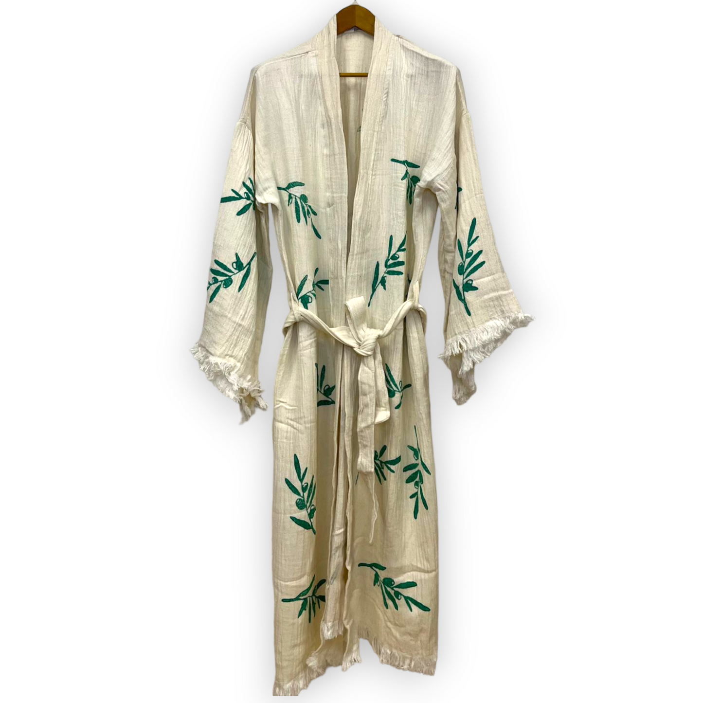 Olive Branch Turkish Towel Kimono Kaftan Bathrobe