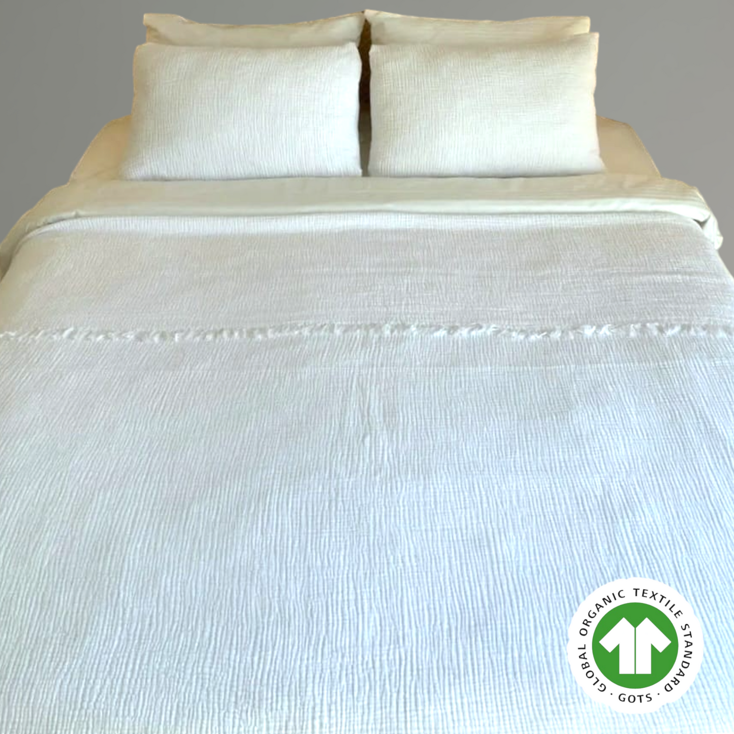 Organic Cotton Four Layers Gauze Muslin Bed Cover Blanket With Pillow Cases