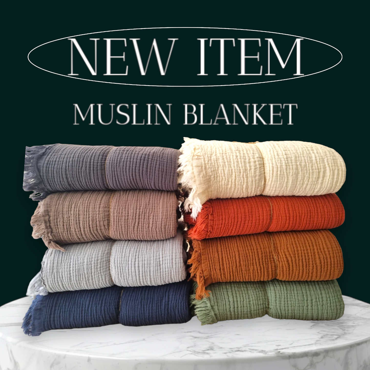 Handmade Organic Turkish Cotton Muslin Gauze Blanket