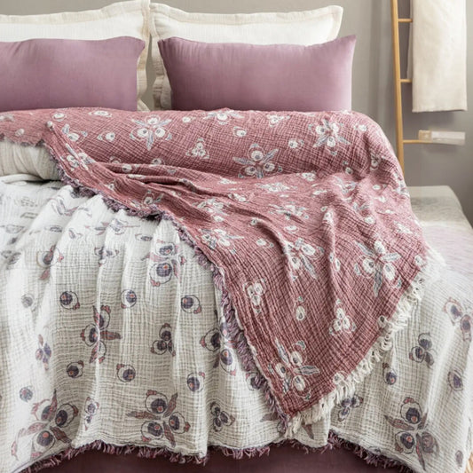 Ottoman Çintemani Design 4-Layer Muslin Bedspread – Premium Quality Cotton Muslin Bedspread