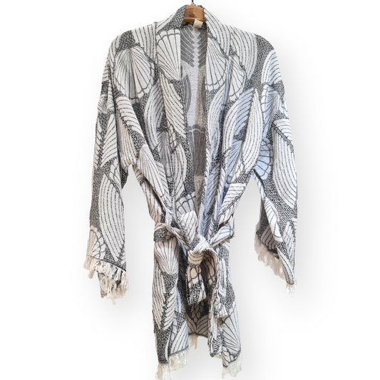 Hand-Woven Natural Cotton Wicker Design Kimono