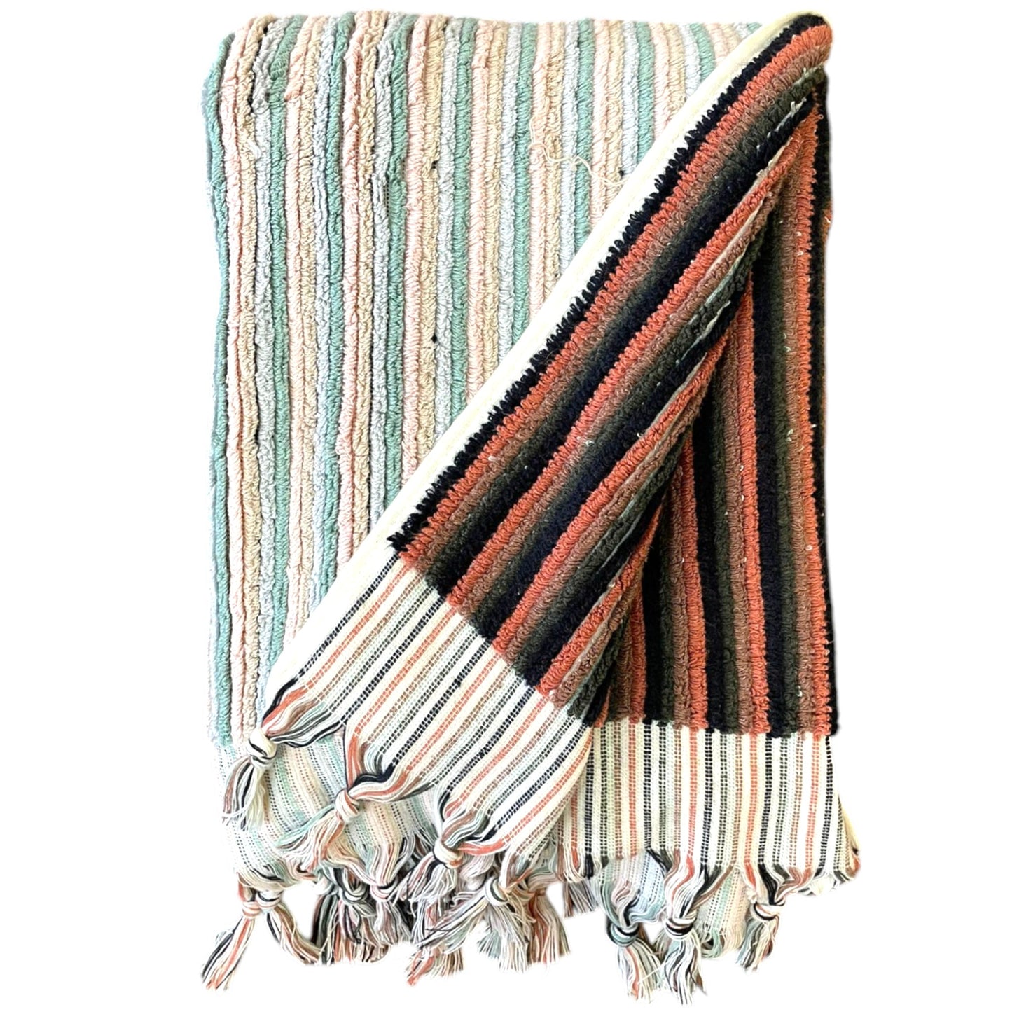 Natural Cotton Hand-Woven Turkish Terry Towel, Hammam Towel, Bath Towel