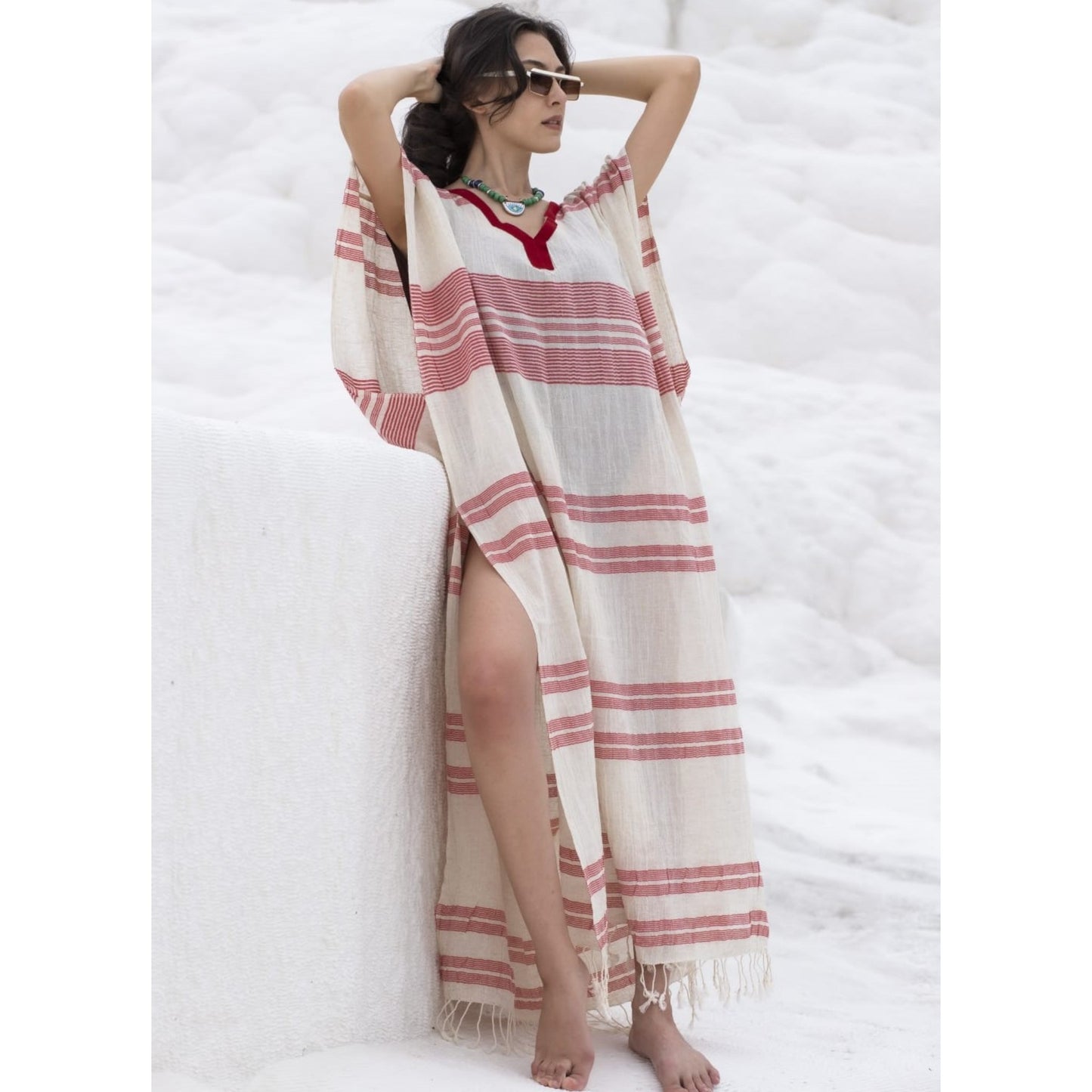 Pure Linen Handmade Beach Kaftan