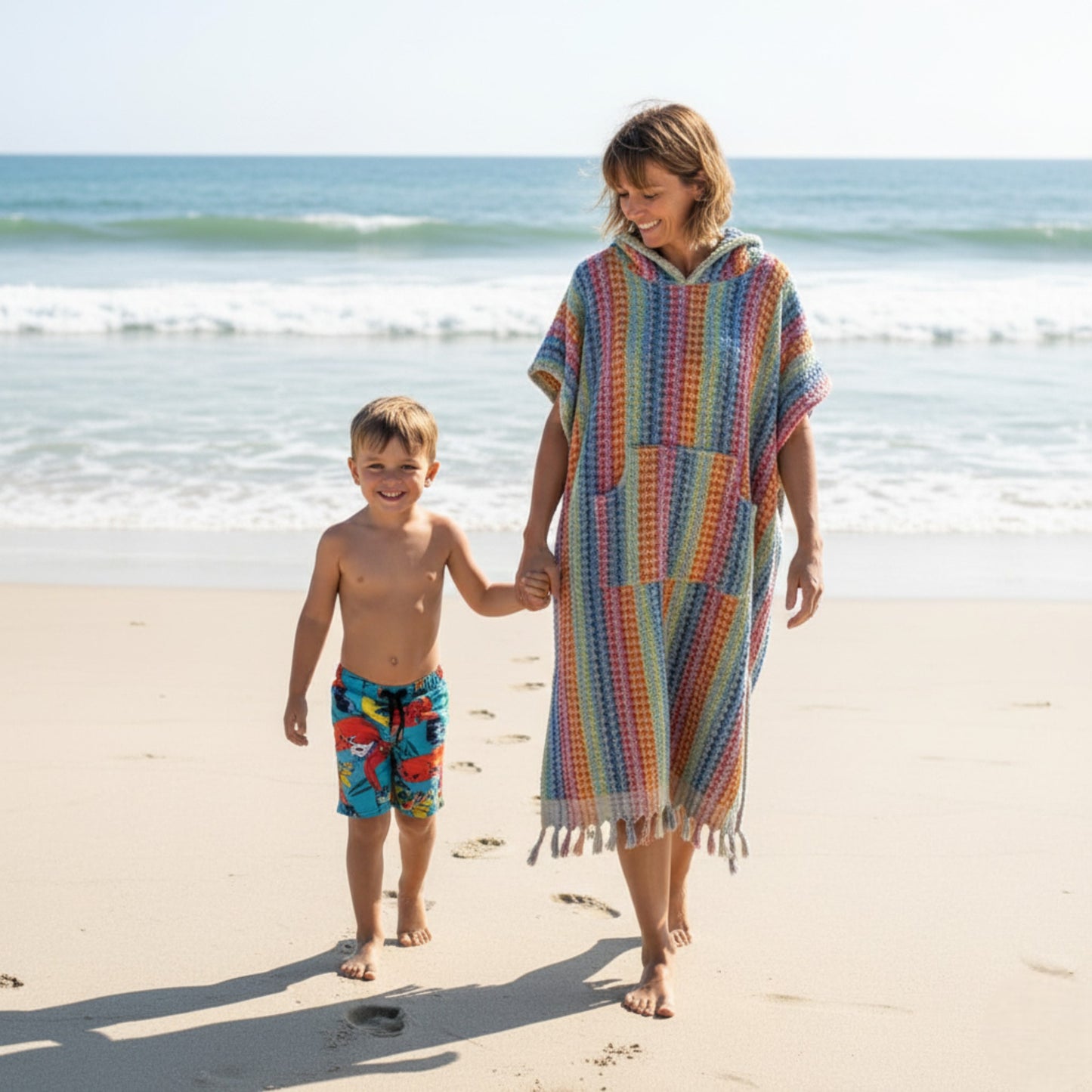 Surf & Beach Poncho – Unisex | Natural Turkish Cotton | Terry Towel | Handmade