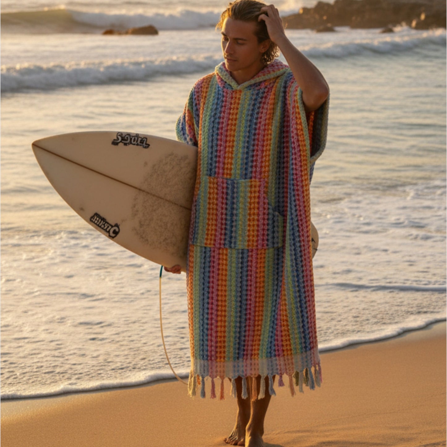 Surf & Beach Poncho – Unisex | Natural Turkish Cotton | Terry Towel | Handmade