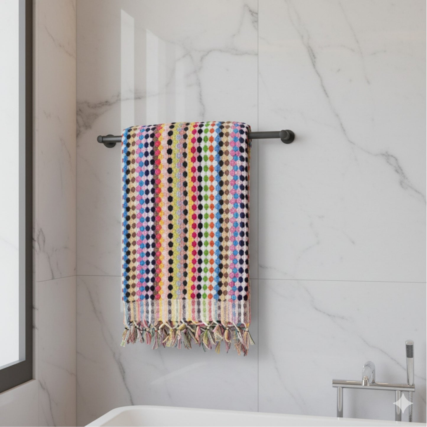 Turkish Hammam Bath Terry Hand Towels – Multi Color Dotted