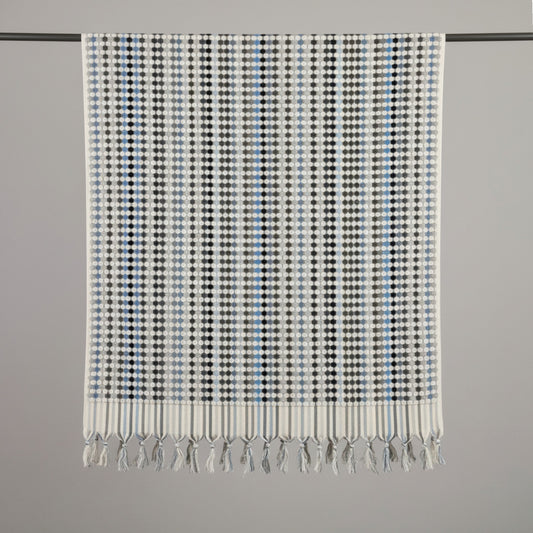 Turkish Hammam Bath Terry Towel Indigo Shades Dotted