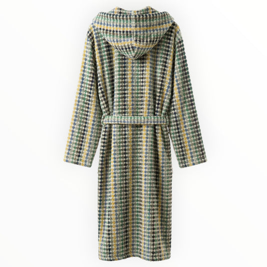 Turkish Terry Bathrobe Hooded, Unisex, Premium Cotton with hood on a white background