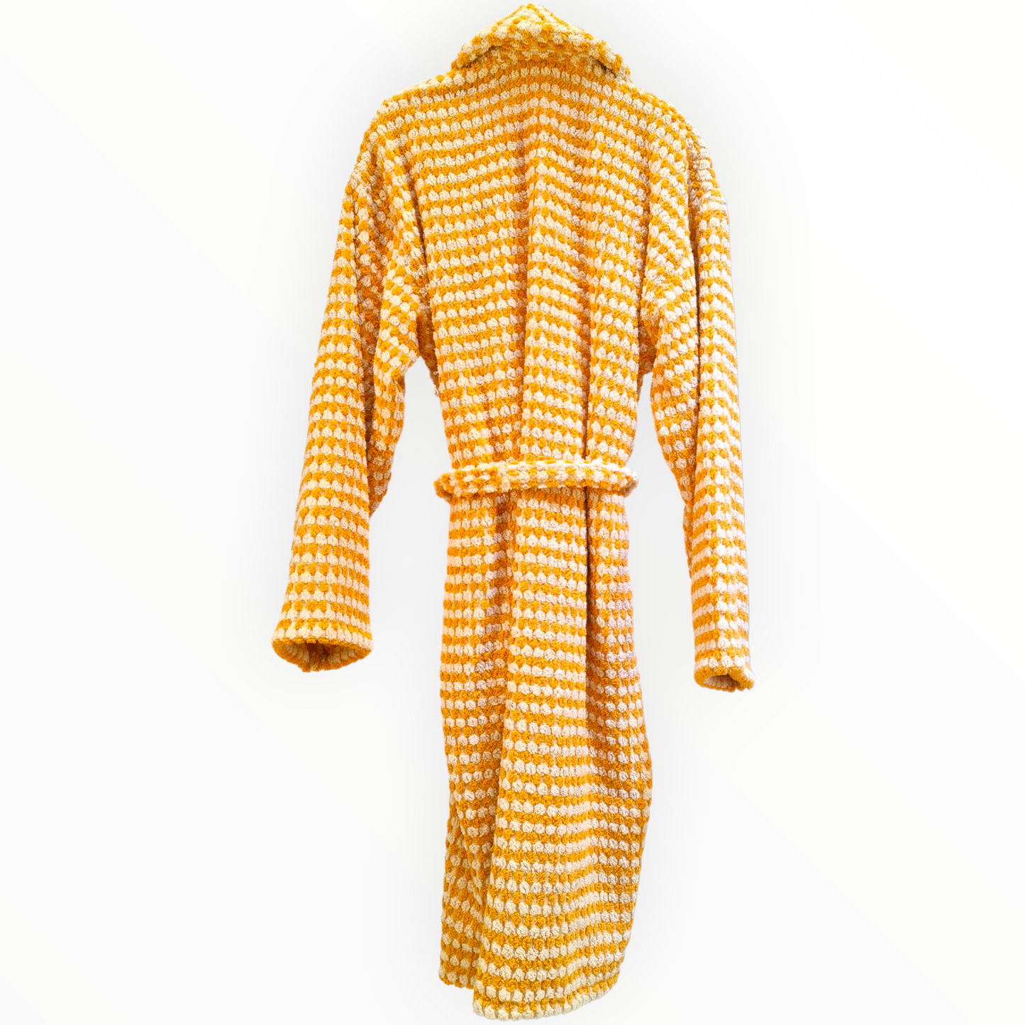 Turkish Terry Towel Bathrobe Golden Dotted Pompom Design