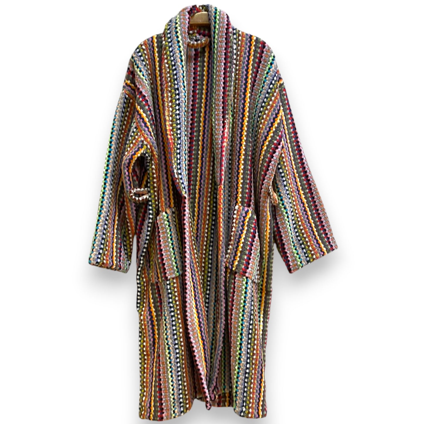 Turkish Terry Towel Bathrobe – Small Dotted Pompom Design