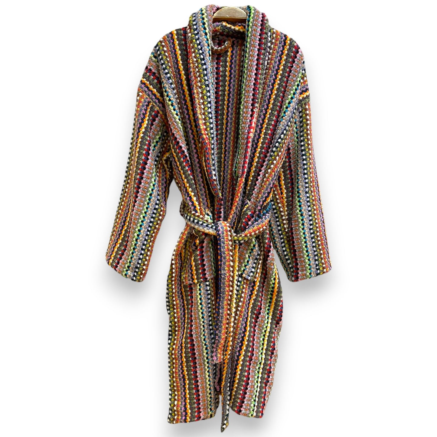 Turkish Terry Towel Bathrobe – Small Dotted Pompom Design