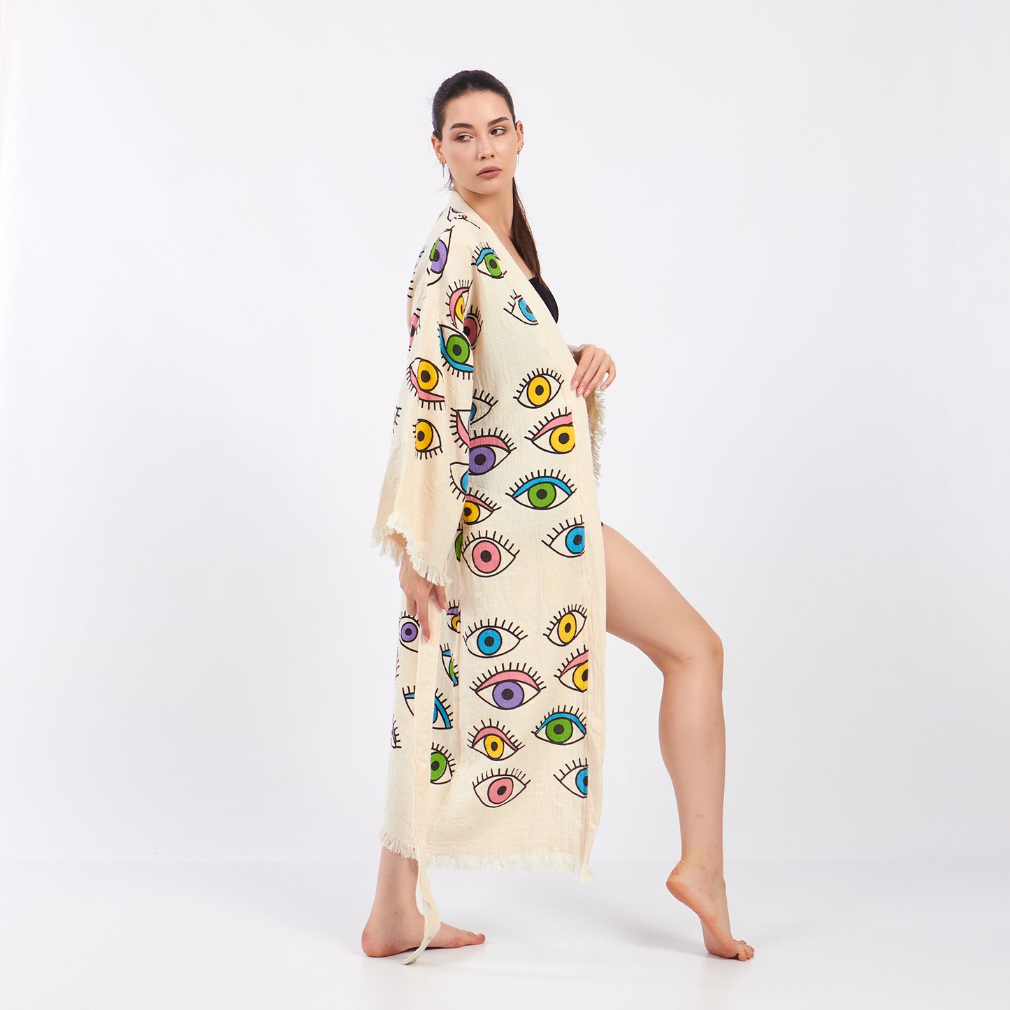 Turkish Towel Eye Kimono Kaftan Bathrobe - Eye Kimono Robe
