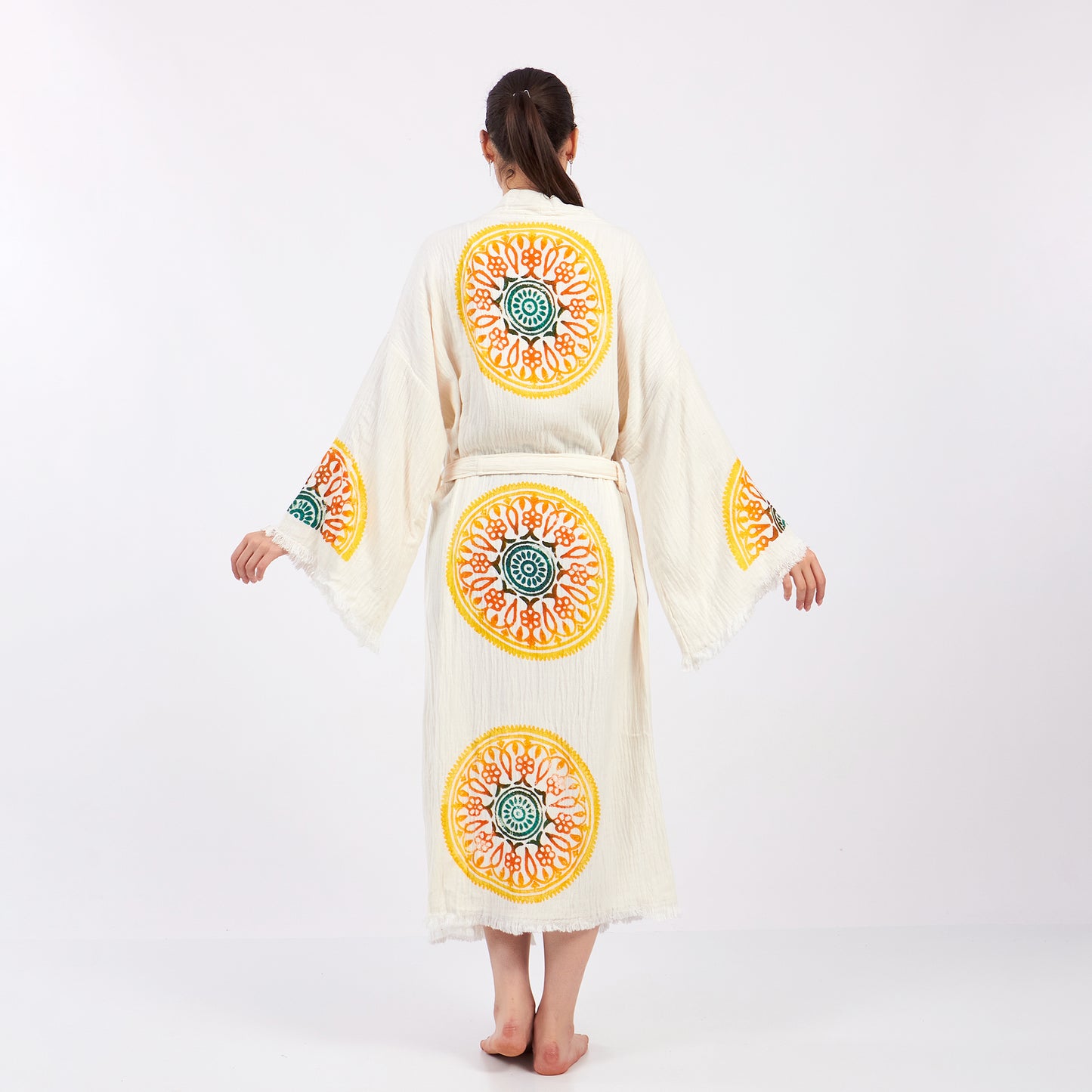 Turkish Towel Kimono Kaftan Bathrobe - Kimono Robe Sun Design