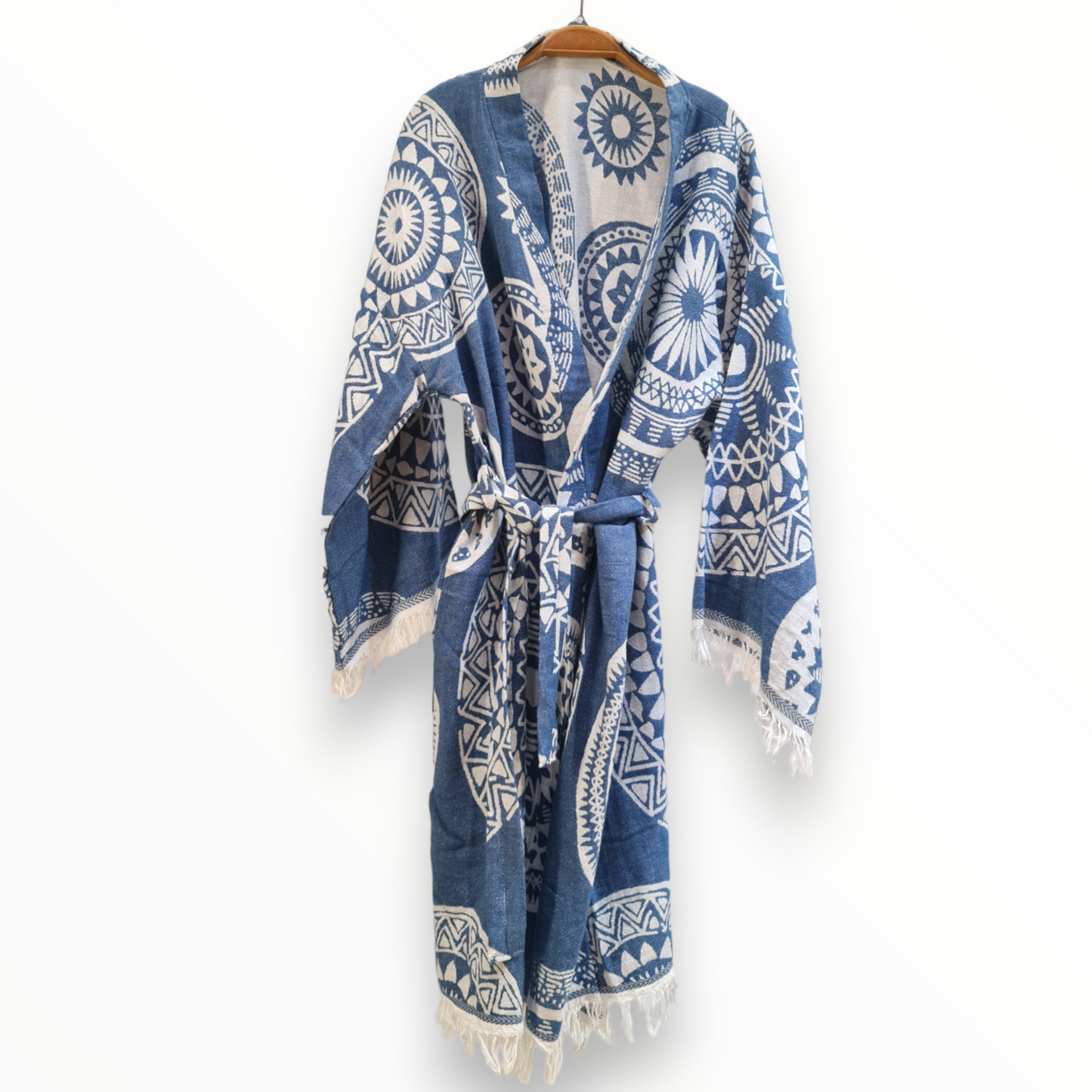 Turkish Towel Mandala Kimono Kaftan Bathrobe - Mandala Kimono Robe