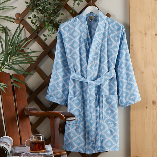 Turkish Towel Natural Cotton One Size Kimono Robe