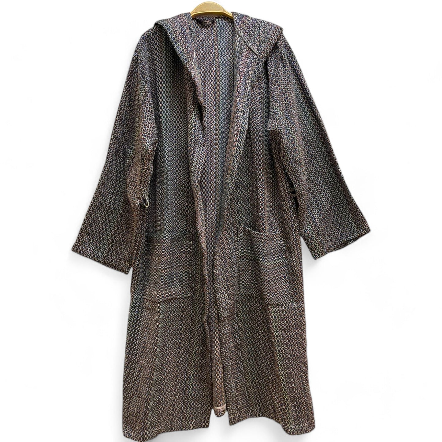 Diamond Design Turkish Towel Pestemal Bathrobe - Hooded & Unisex