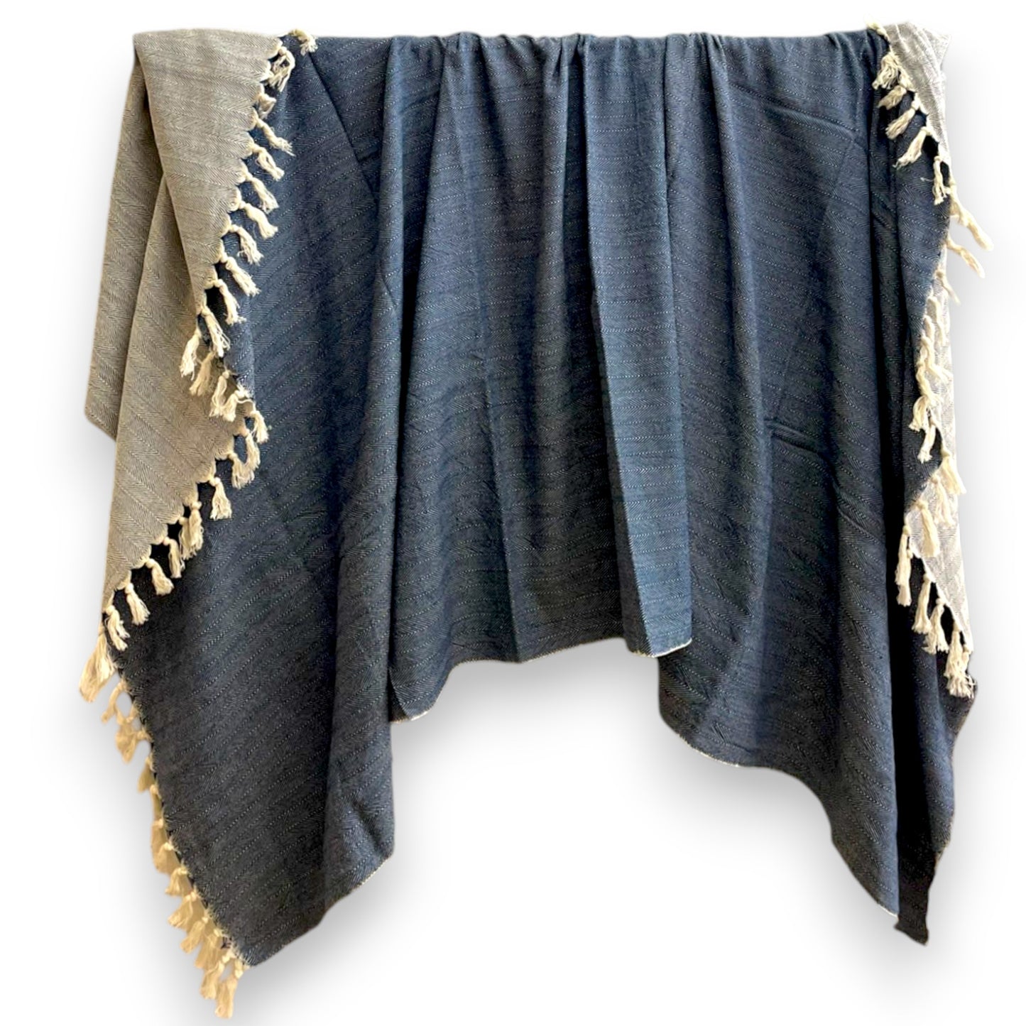 Turkish Towel Throw Blanket – Fish-Bone Design