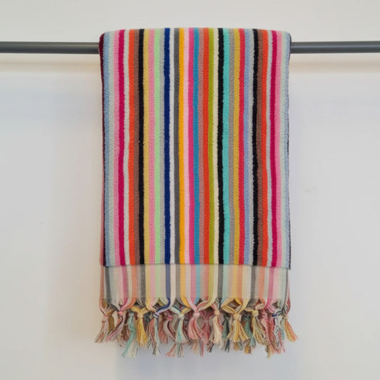Turkish Hammam Terry Hand Towels Multi Color Stripe