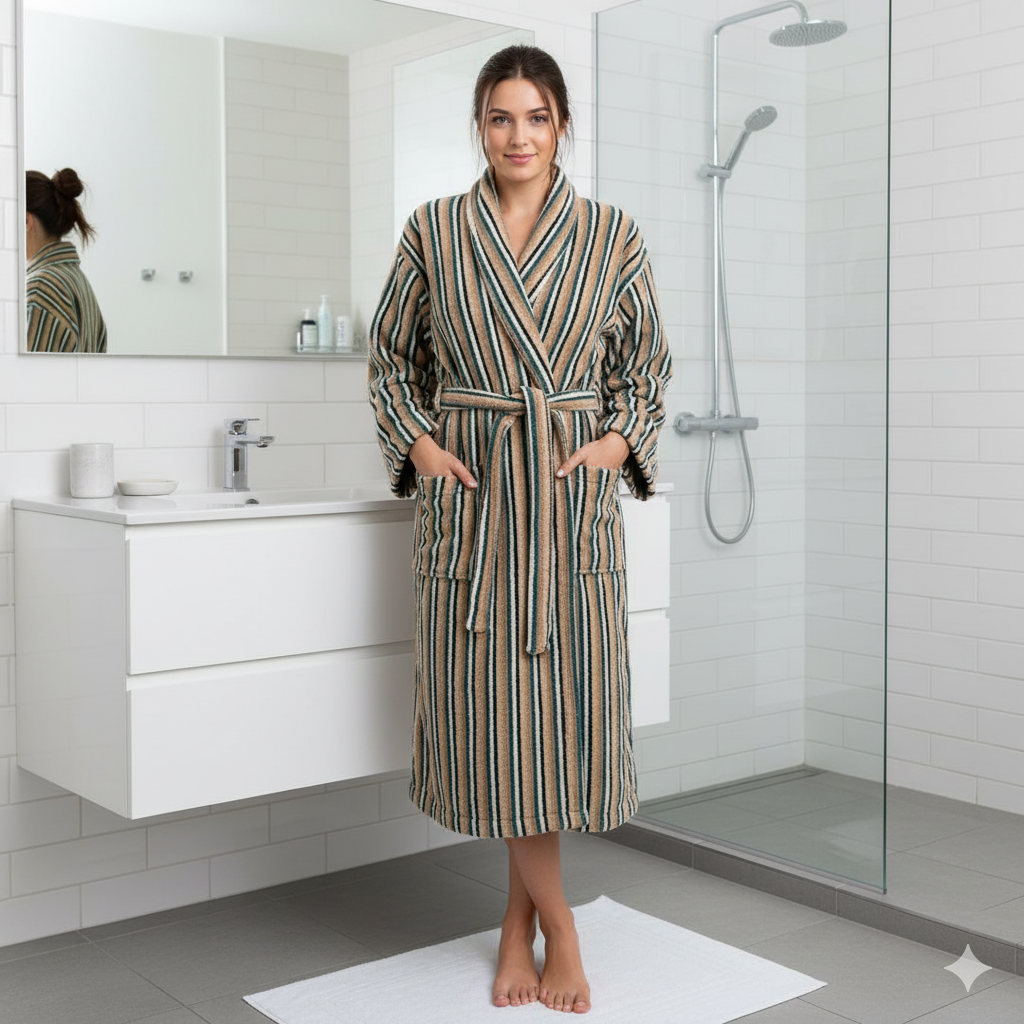 Turkish Terry Towel Unisex Bathrobe – One Size Fits All