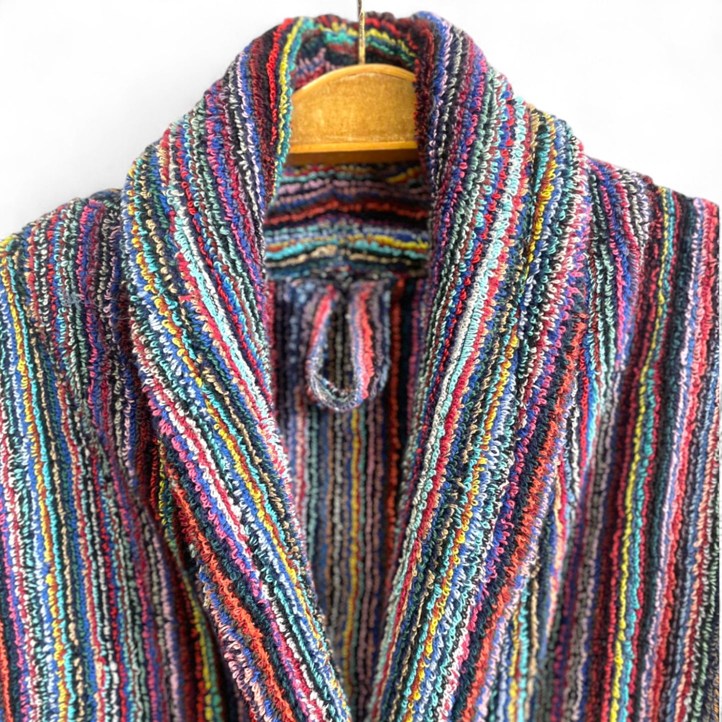 Turkish Terry Towel Bathrobe – Unisex, One Size, Handwoven