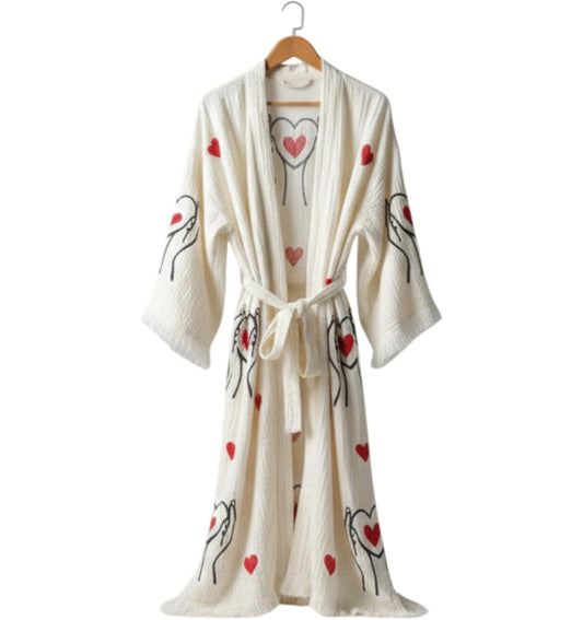Valentine Days Turkish Towel Kimono Robe Kaftan