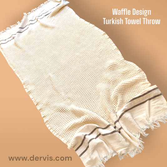 Waffle Design Turkish Towel Throw