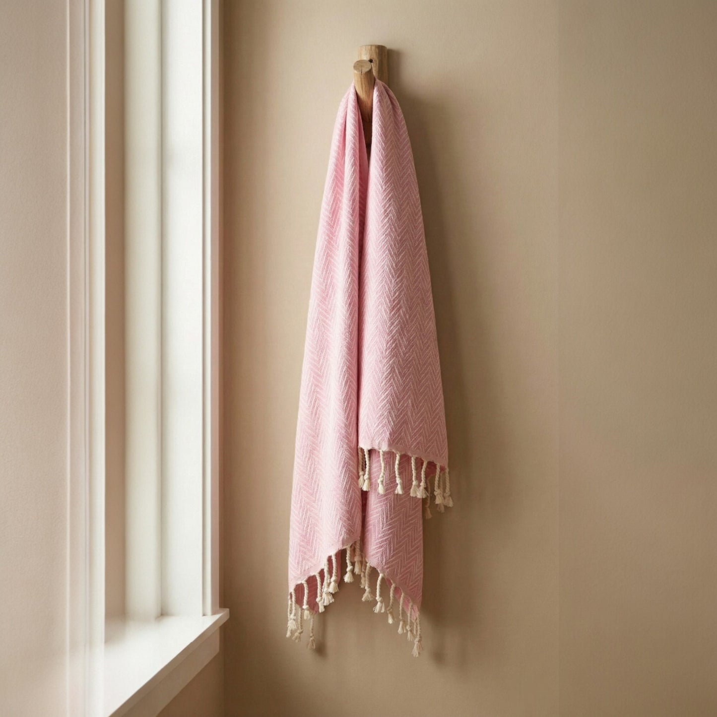 Zigzag Design Turkish Hand Towel Handwoven, Natural Cotton, Sustainable Anatolian Craft