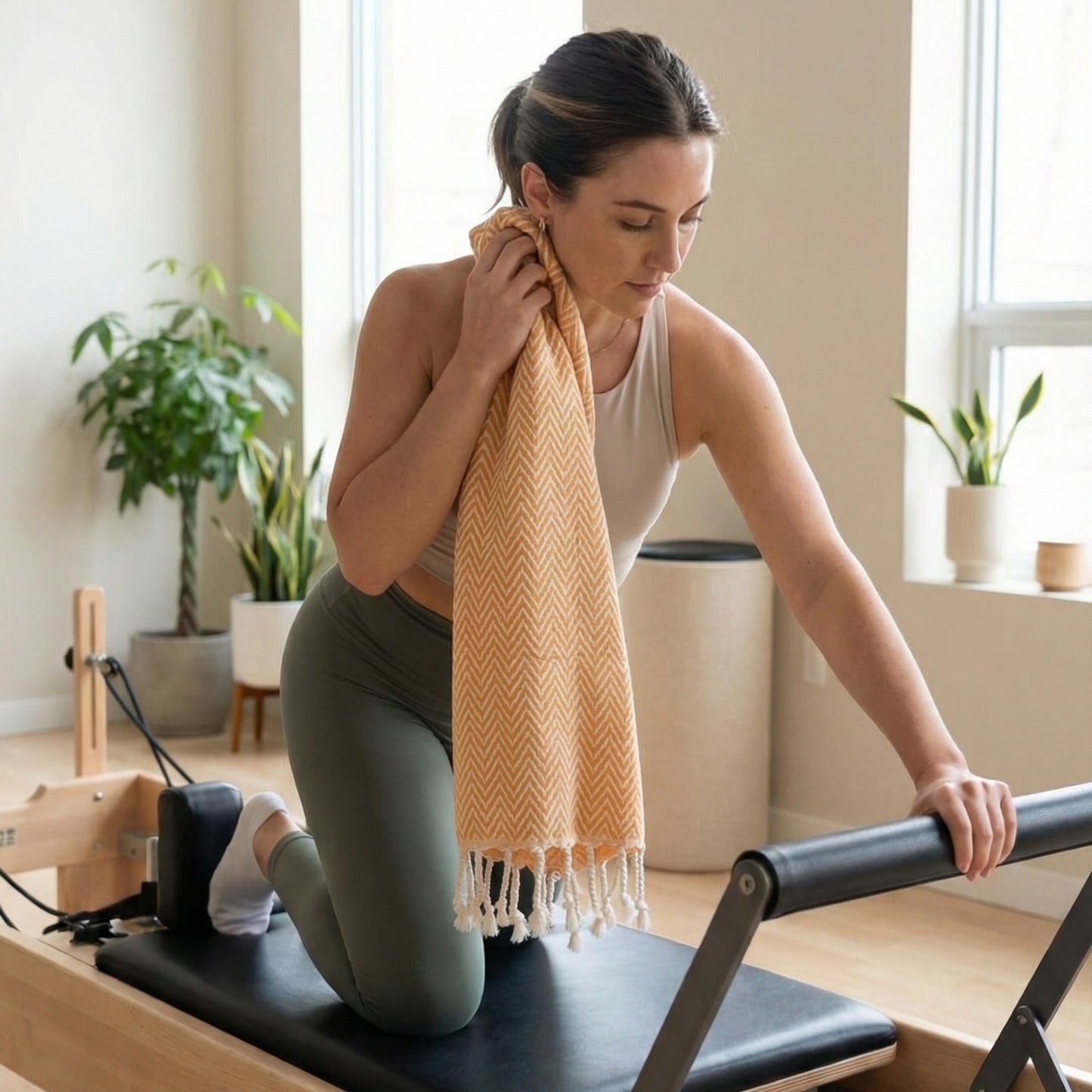 Zigzag Design Turkish Hand Towel Handwoven, Natural Cotton, Sustainable Anatolian Craft