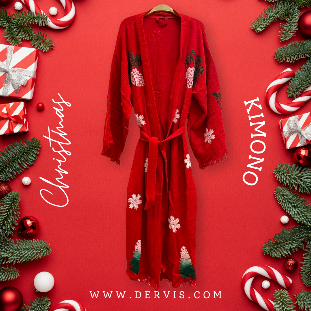 Christmas Turkish Towel Kimono Robe - Limited Collection