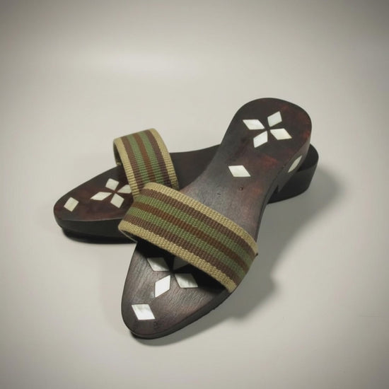 Handcrafted Mother of Pearl Inlaid Hammam Clogs 360 degrees video