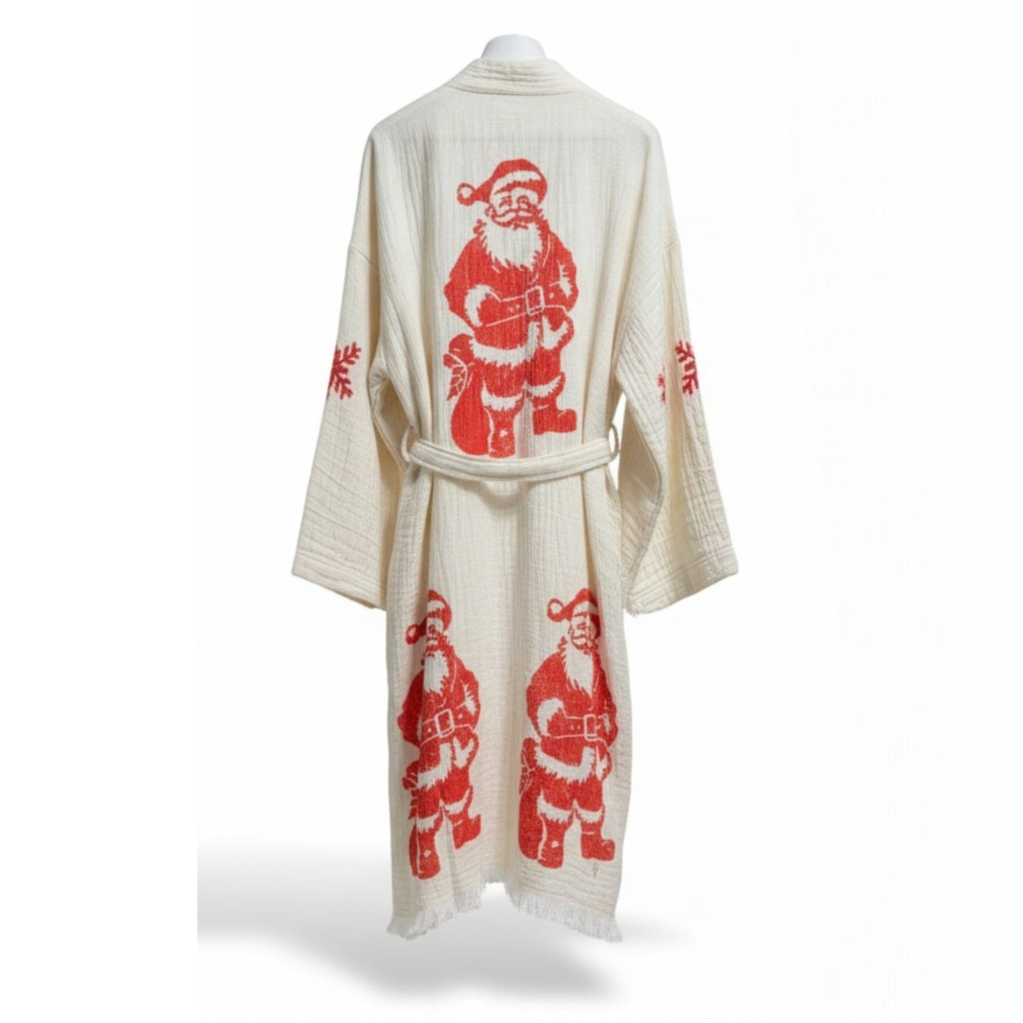 Christmas Design Kimono Robe - Hand Made & Hand Print