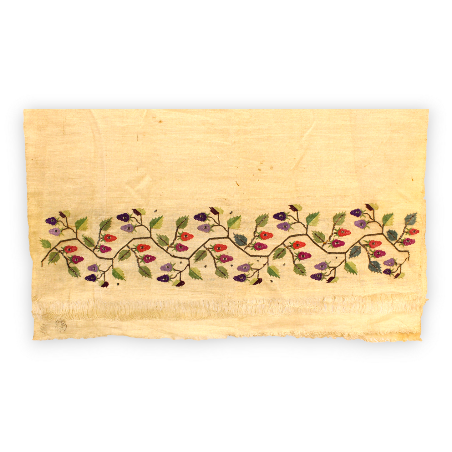 Antique Ottoman Anatolian Embroidered Turkish Towel