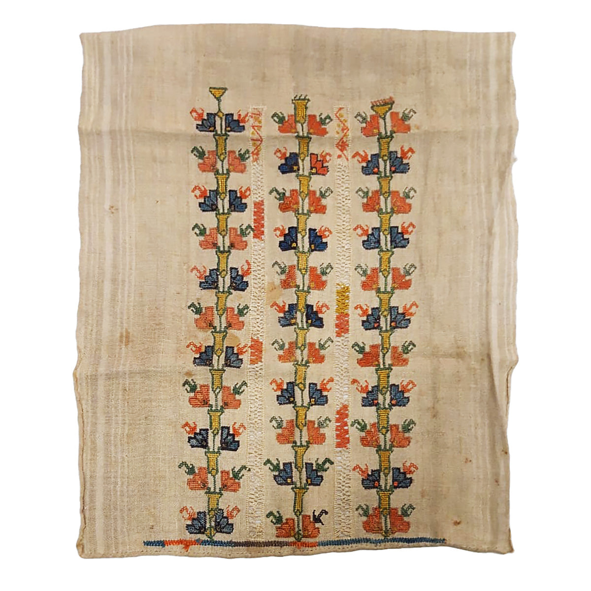 Antique Turkish Ottoman Multi Color Embroidery Textile