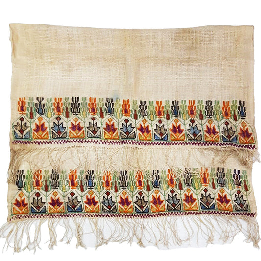 Antique Original Handmade Ottoman Silk Decorated Textile