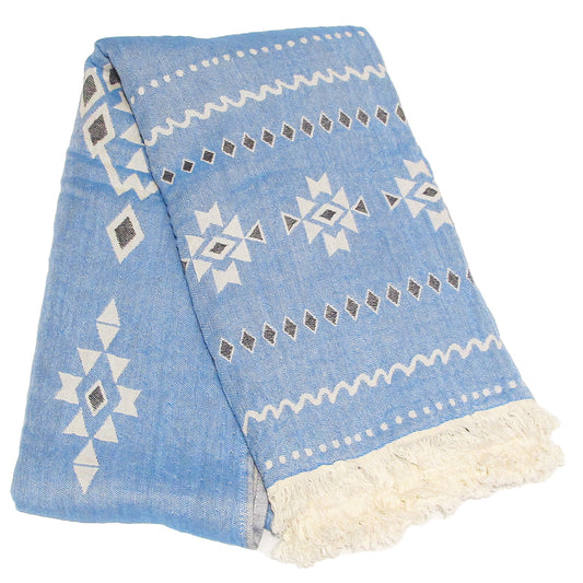 Blue Kilim Pestemal Turkish Towel