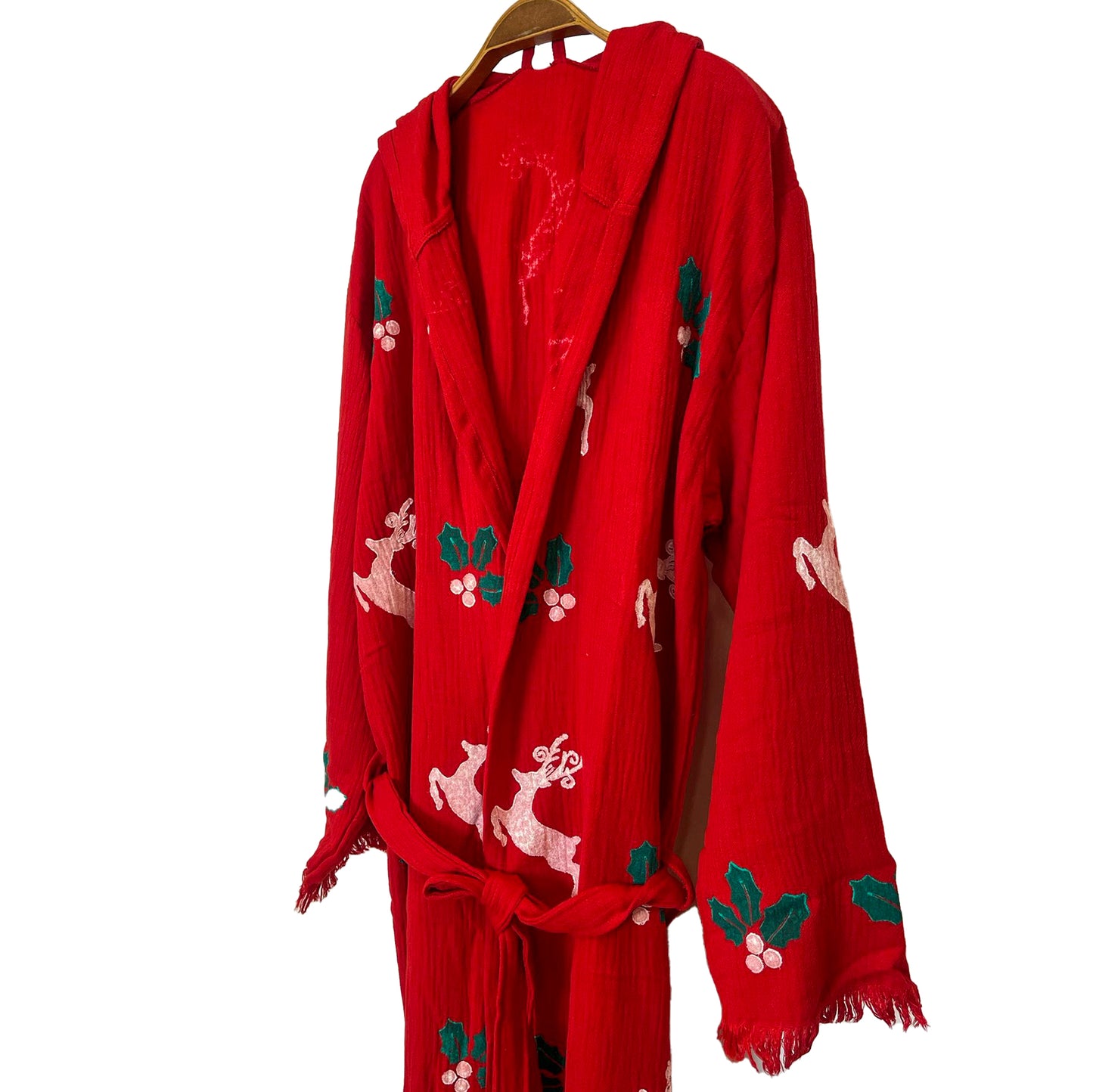 Christmas Design Muslin Kimono