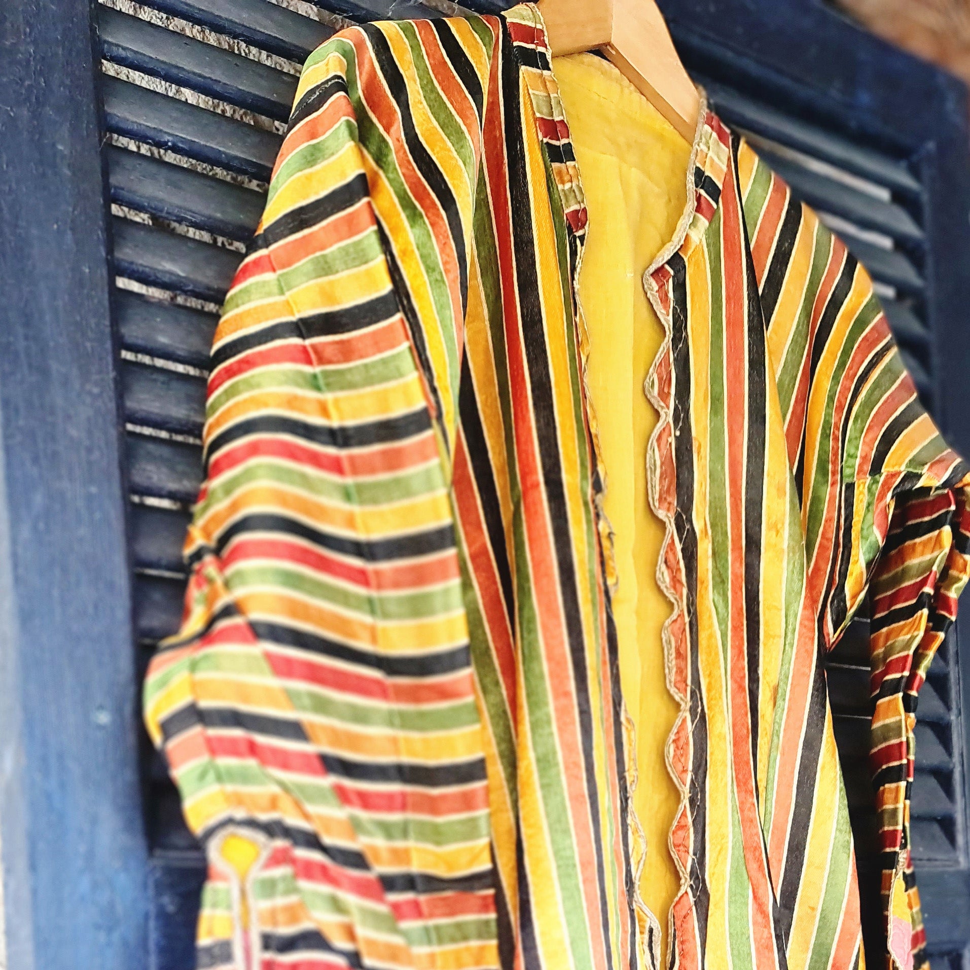 Yellow Turkish Print Plates Jacket Dress - At Folklore Collections