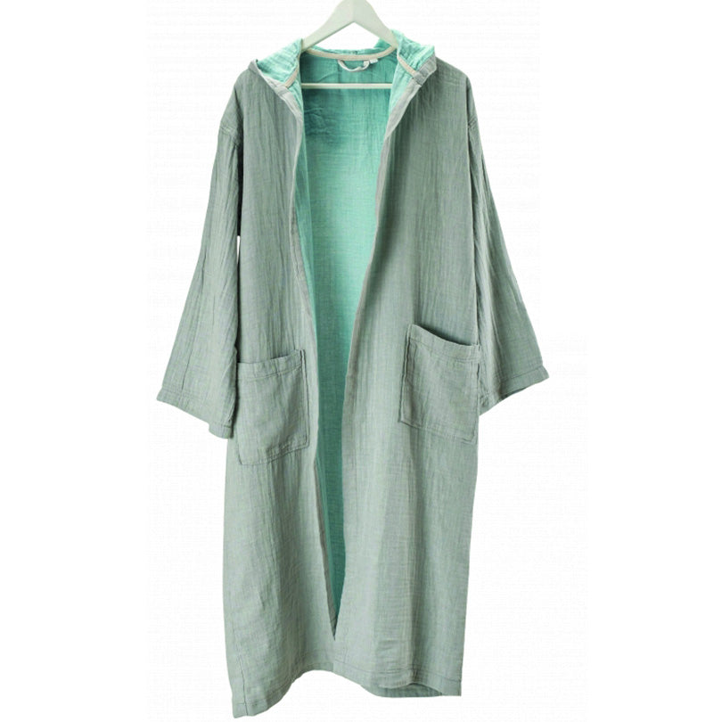 Dervis Muslin Bathrobe Green