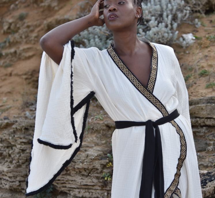 Hand-Made Kaftan Kimono, Beach Kimono, Beach Dress Dervis Natural Textile Hand-Made Kaftan Kimono, Beach Kimono, Beach Dress Dervis Natural Textile