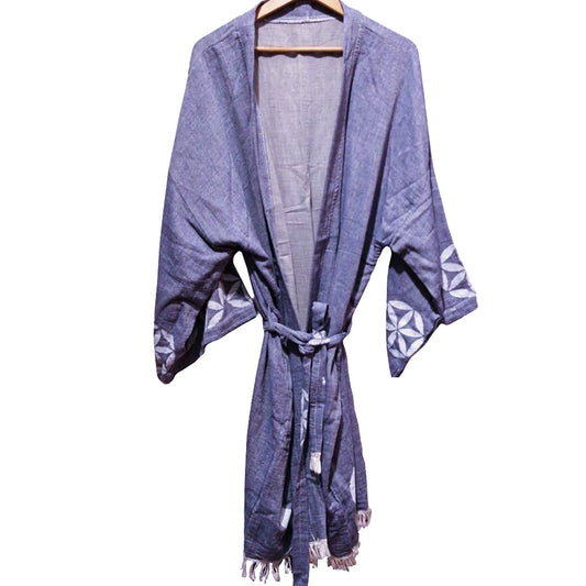Hand-Woven Natural Cotton Turkish Towel Kimono