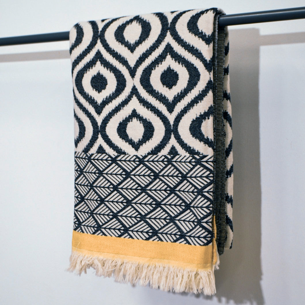 Ikat Design Turkish Towel Throw Blanket