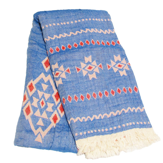 Indigo Kilim Pestemal Turkish Towel