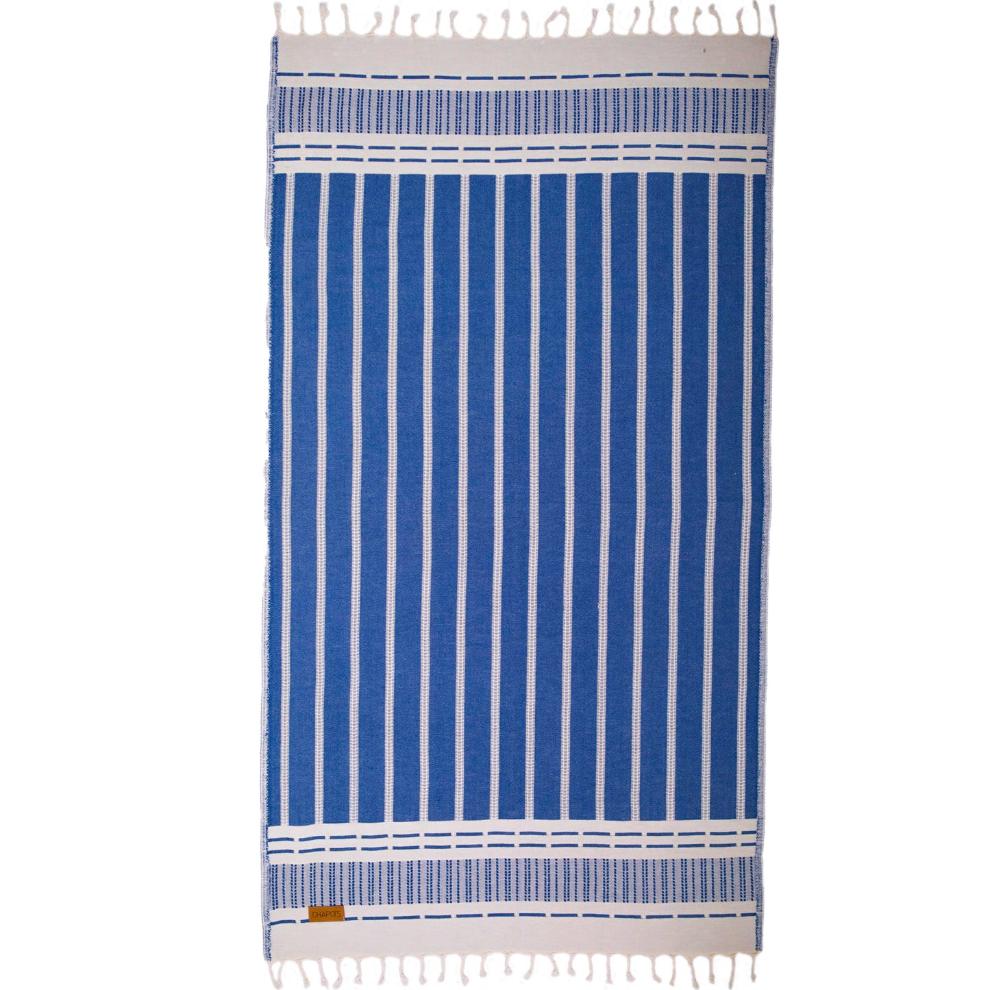 Stripe Jacquard Design Natural Cotton Turkish Towel Pestemal Indigo