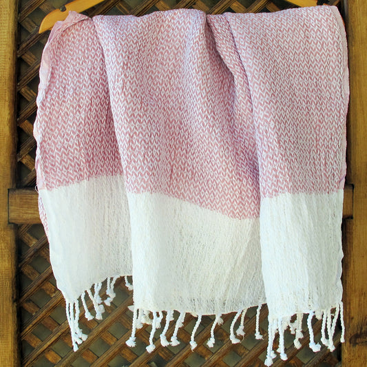 Jude Linen Cotton Turkish Towel Peshtemal Pink