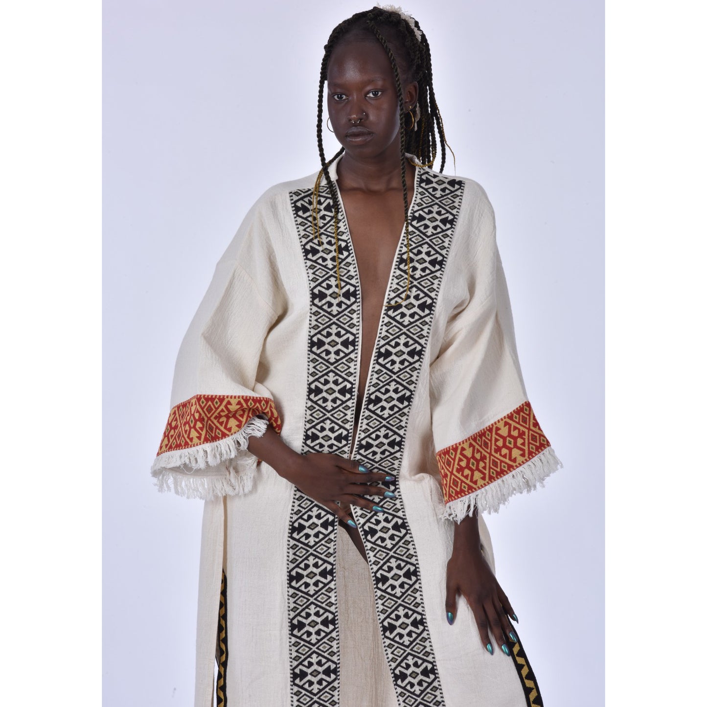Kaftan Kimono With Kilim Fabric Borders